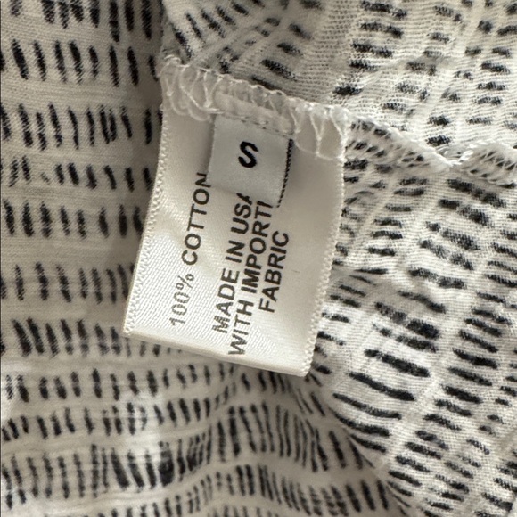 Proenza Schouler Scoop Neck 100% Cotton Long Sleeve Top, Black and White, Small - Picture 4 of 4